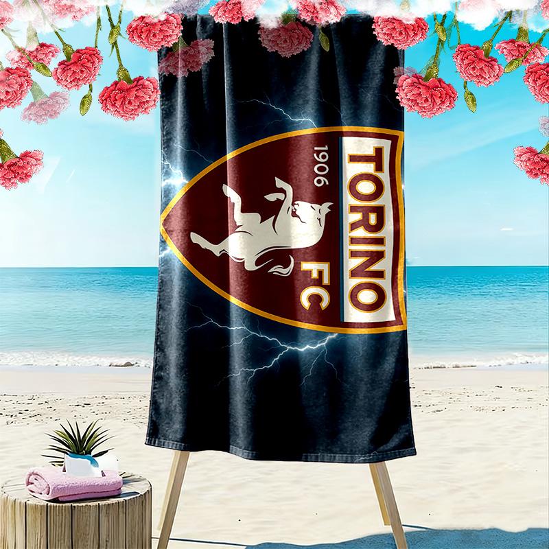 Torino Football Club Print Beach Towel, Large Soft Quick Dry Towel for Beach Camping Swimming