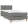 3140738 vidaXL Lit à sommier tapissier et matelas Gris foncé 90x190 cm Tissu