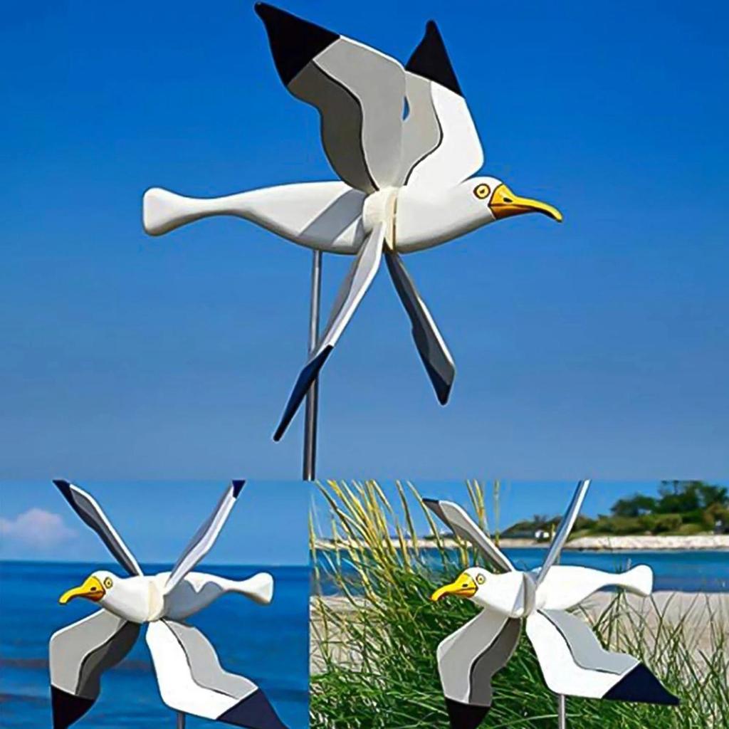 Seagull Garden Pinwheels Whirligigs Wind Spinner Kids Toys Windmill Decor Stakes, Durable
