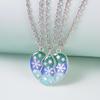 Magnetic Snowflake Heart Necklace: Three-Person Bestie Jewelry - Perfect Holiday Gift