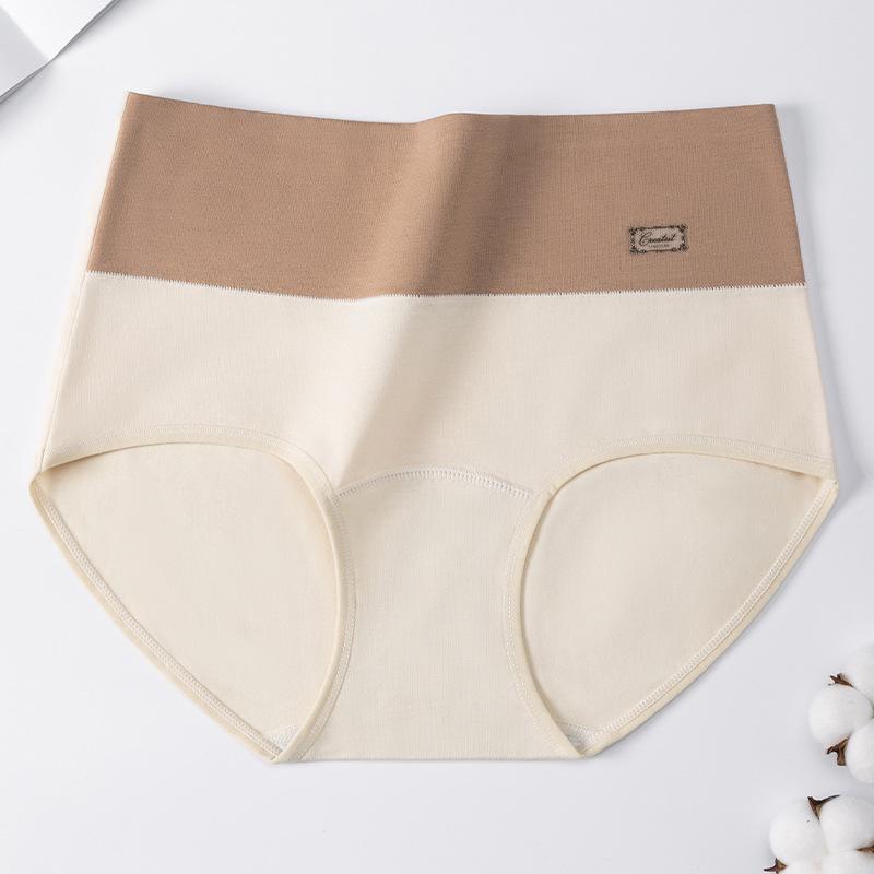 Ladies Spring and Autumn Cotton 10A Antibacterial Cotton Long Crotch High Waist Briefs