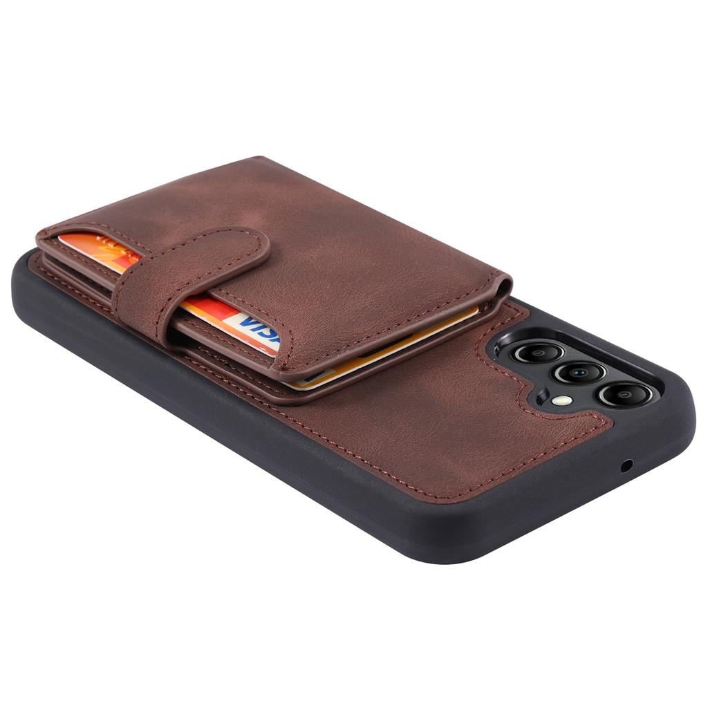 Para Samsung Galaxy A35 5G Capa Carteira de Bloqueio RFID Revestida em Couro TPU Capa com Suporte