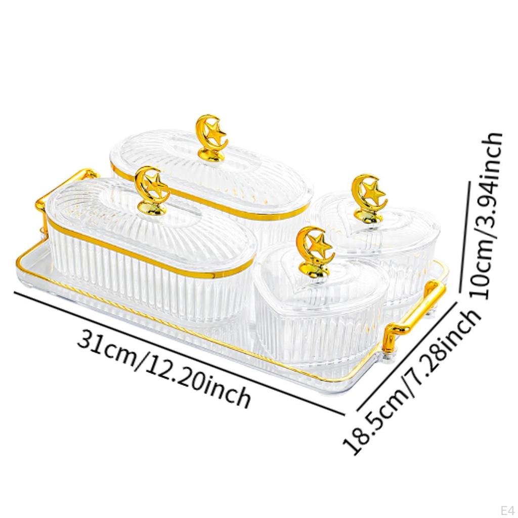 Appetizer Plate Dried Fruit Snack Serving Food Storage Box Divided Platter for