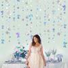 40 Ft Iridescent Mermaid Garland with Jellyfish Seashell Starfish Pearl Holographic Paper Streamer for Little Mermaid Rainbow Theme Birthday