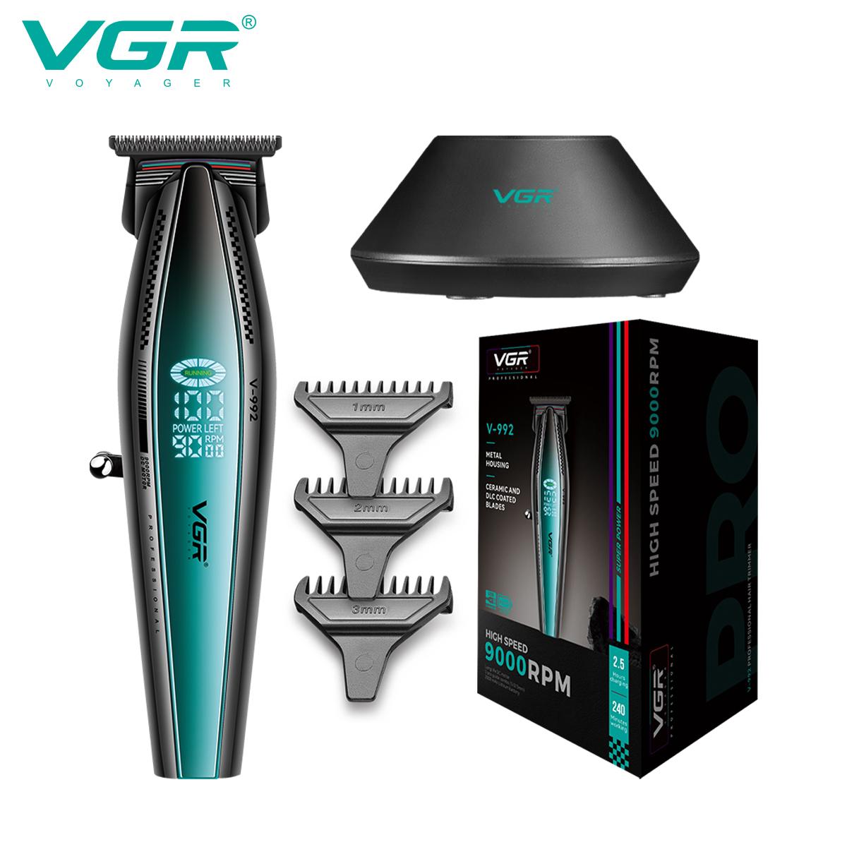 

VGR V-992 Hair Trimmer Professional Barber Cordless Clipper Electric Hair Cutting Machine Metal Hair Trimmer for Men Clipper Carved Home Hair Trimming