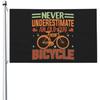 Never Underestimate An Old Guy On A Bicycle Flag Outdoor Durable Acrylic Yard Banner