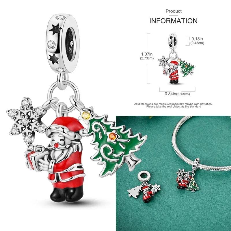 Christmas Charms Copper Christmas Tree Santa Claus Ice Boot Snowflake Pendant Beads Fit Bracelet Diy Jewelry
