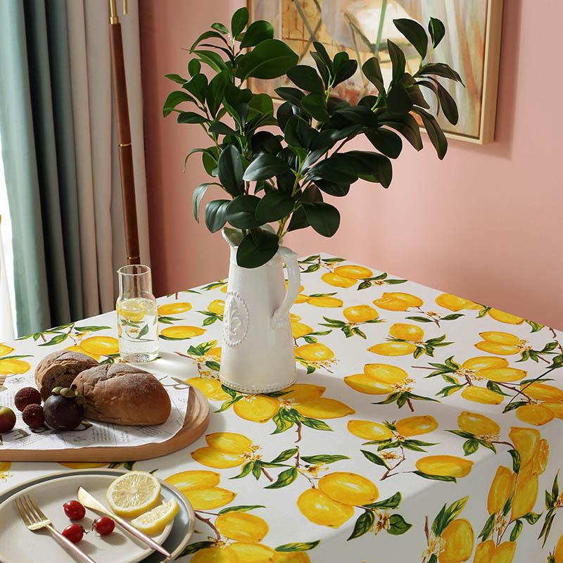 Lemon Tablecloth Decorative Rectangular Kitchen Dining Birthday Party Table Cover Tea Cloth Table Cover Waterproof Mantel Mesa