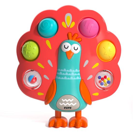 

Baby Sensory Toy Finger Training Press Bubbles with Rotate Balls Toy Cute Design Durable Drop-Resistant Fine Motor Skills Development Kids червоний