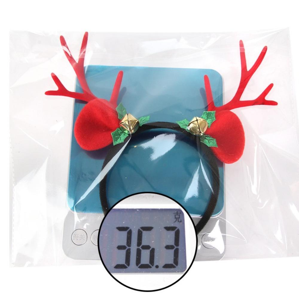 Cute Christmas Headband Flocked Antler Xmas Hairband Creative Deer Ear Headband  Woman