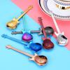 1pcs Stainless Steel Cartoon Guitar Spoon Creative Milk Coffee Spoon Ice Cream Candy Teaspoon Accessories Drinking Tools