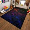 Geometric Pattern Carpet with Multicolor Neon Lines, Modern Style. Suitable for use as an anti-slip for living room bedroom sofas