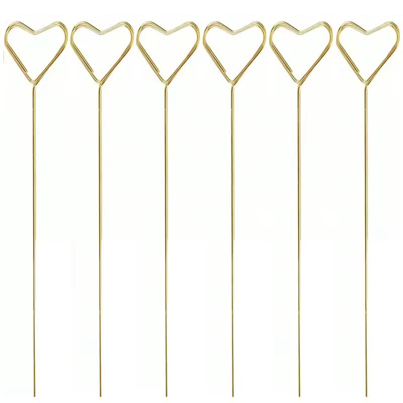 40pcs Metal Flower Holder Card Clip, Gold Heart-shaped Flower Picking Clip, DIY Flower Arrangement Clip, Wedding and Birthday Supplies Love