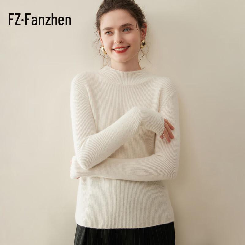 Fanzhen Women's Thickened 100% Cashmere Turtleneck Sweater