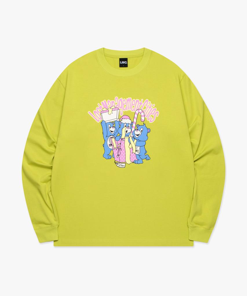LMC Surprise Bear Long Slv Tee Lime