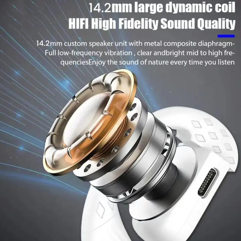 Wireless Bluetooth 5.4 Earphone 180° Rotation Ear Hook HIFI Stereo With MIC HD Call Open Single Ear Headset For Game Music Sport