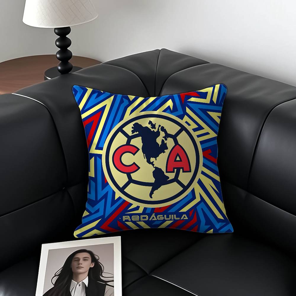 Football Club America Kissenbezug Milbenschutz Kissenbezug Verdeckter Reißverschluss Seidiger Kurzplüsch Sofakissenbezug