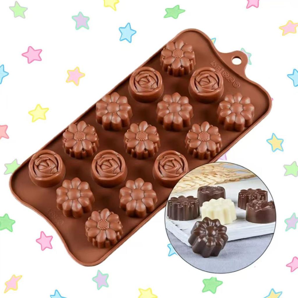 Silicone molds for chocolate,non-stick baking,and various shapes of candy and butter,love hearts,flowers,kitchen handmade DIY