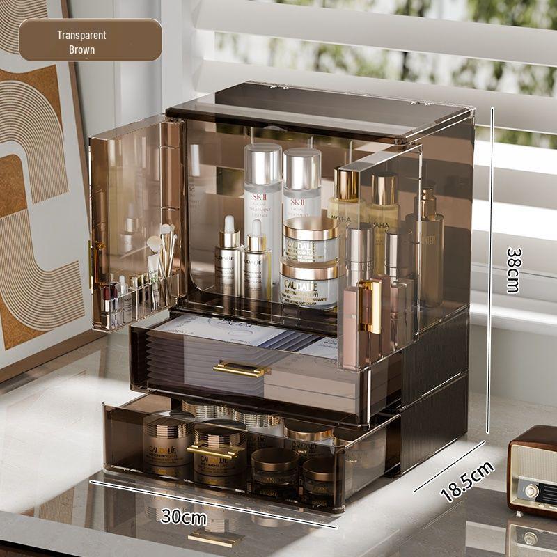 Schicke Transparente Kosmetik-Organizer-Box - Staubdichte Aufbewahrung für Hautpflege, Lippenstifte und Make-up