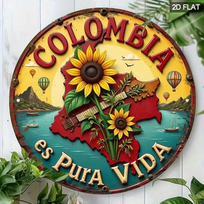 Flat 2D Metal Sign Board Hanging Decorative Wall Art 20x20cm