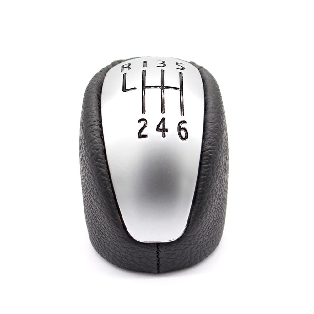 

6-Speed Matte Leather Wrapped Gear Shift Knob for Renault Laguna MK3 2007-2014 - Transmission Lever, Durable Auto Accessories