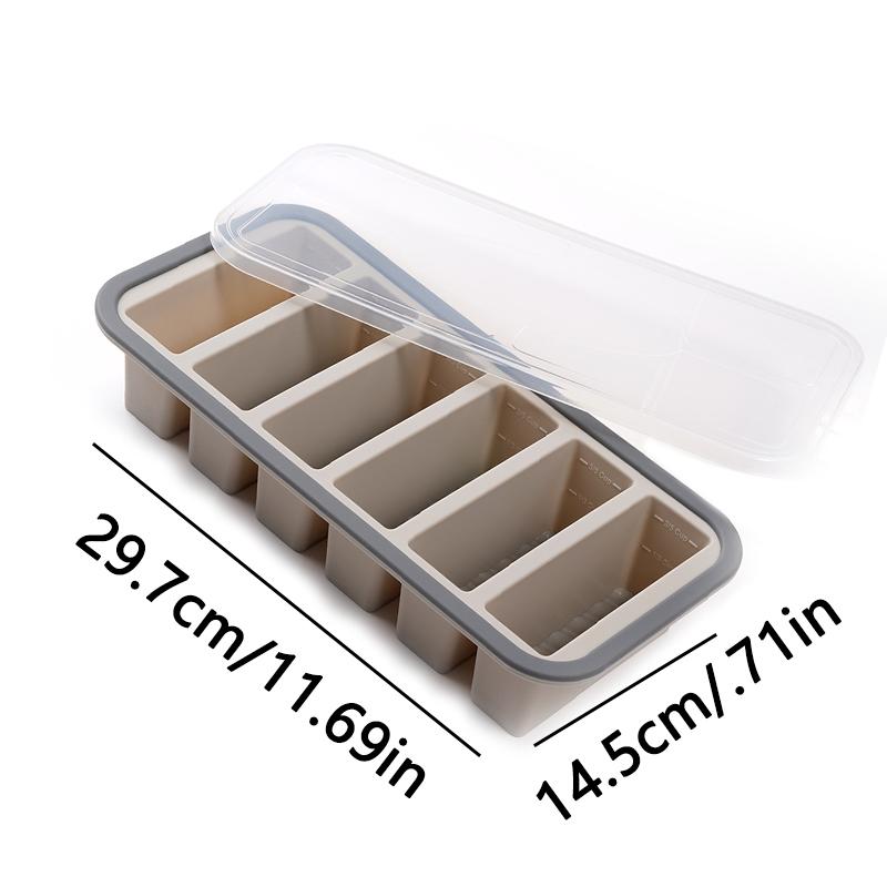 1pc Silicone Freezer Tray with Lid - Durable Kitchen Storage for Soup, Broth & Sauces Food Container Freezing Tray
