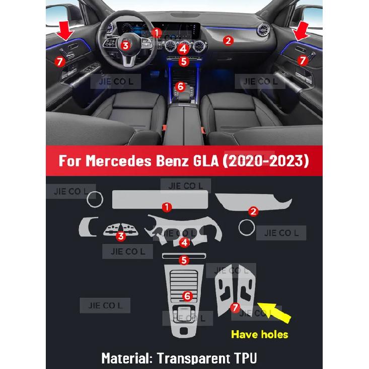 Auto Central Control Screen TPU Navigation Anti Scratch interior Protection Film GPS For Mercedes Benz GLA -