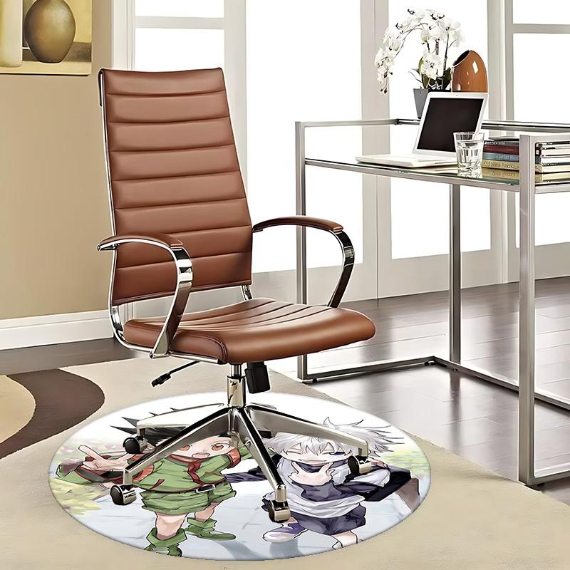 

1pc Anime Cartoon Design Hunter x Hunter Killua & Gon Round Carpet Office Chair Mat, NonSlip Rug for Home Decor, Office, Living Room, Bedroom 80cm