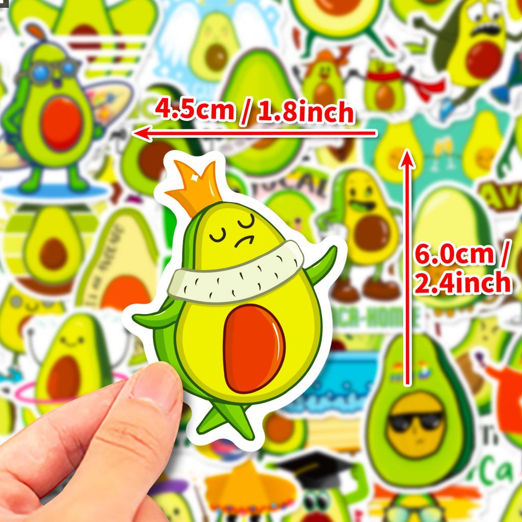 50 Avocado Stickers New Internet Celebrity Cartoon Cute Fruit Avocado Avocado Creative Car Stickers