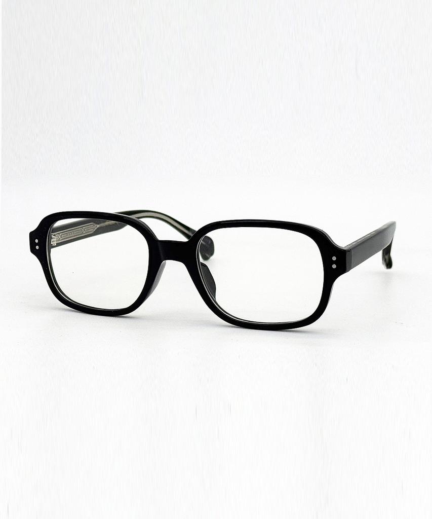 Lapeullolida Ato Black Square Horn-Rimmed Glasses Wide Frame