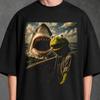 Kermit Jaws Shark Parody Streetwear T-Shirt | 100% Cotton, Drop Shoulder, Oversized