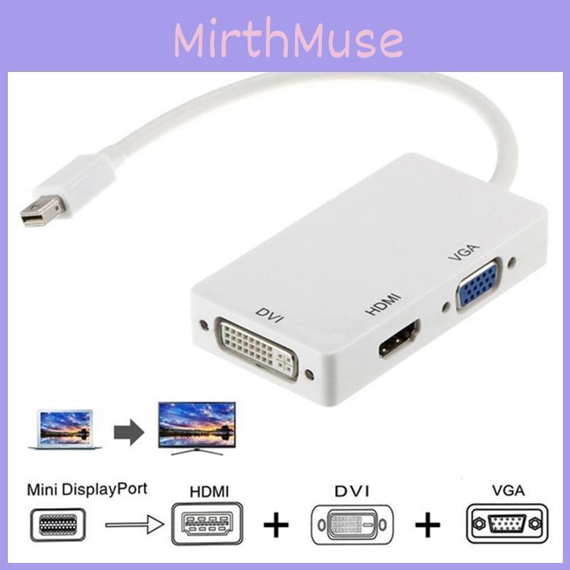 Bolt Mini Thunder Dp To Vga Hdmi Dvi 3in1 Adapter Converter Cable Display Port
