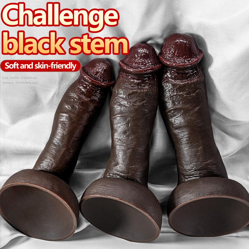 Podwójny płynny silikonowy czarny sztuczny penis makijaż damski masturbator gruby długi penis na wakacje artykuły erotyczne dla dorosłych