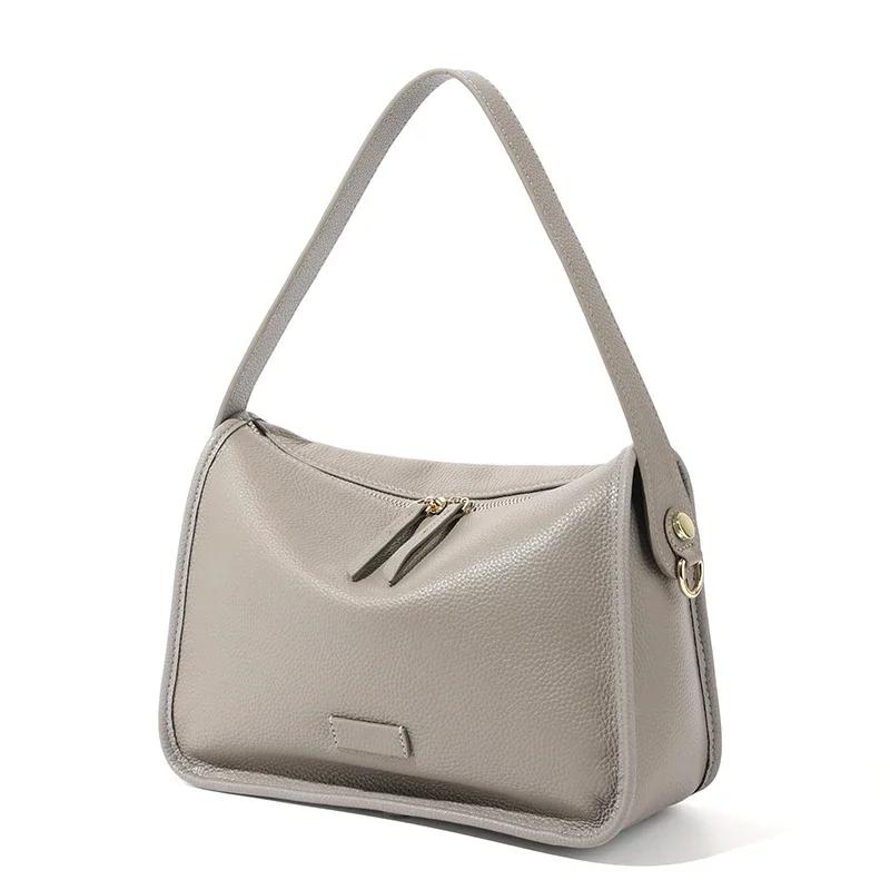 Ladies Fashi Commuting Handbags Female Natural Cowhide Casual  Crossbody Bag Women's Retro Cow Genuine Leather Shoulder Bags