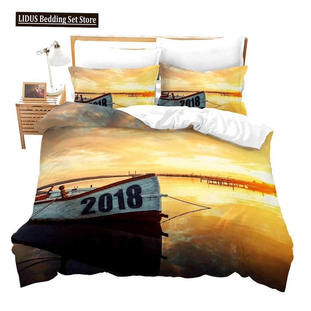 Sailing Ship Pattern Duvet Cover Set 3D Print Boat For Kid Teen Adult Bedding Set Polyester Comforter Cover Full King Twin Size
