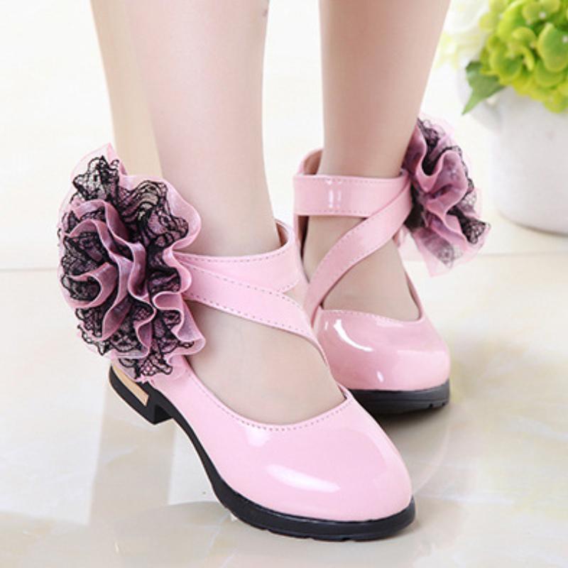

Кожаная обувь для девочек, весенне-осенние туфли принцессы в корейском стиле, туфли на мягкой подошве для выступлений учеников, туфли-лодочки для маленьких девочек 29 розовый