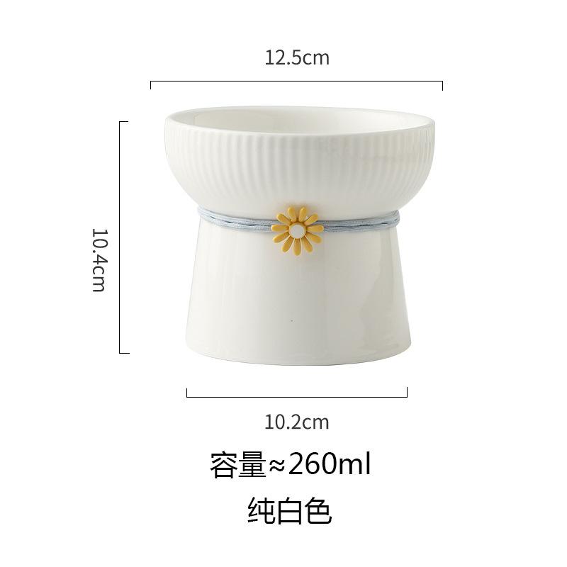 Ceramic Cat Bowl Anti Black Chin Non Spill Water Dish Pet Food Feeder for Cats and Dogs