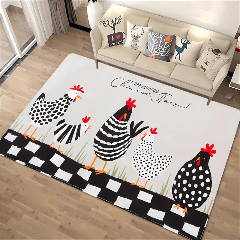 Funny Gallic Rooster 3D HD Printing Carpet for Living Room Cartoon Kid Bedroom Sofa Doormat Mat Floor Tapete Anti-slip Decor Rug