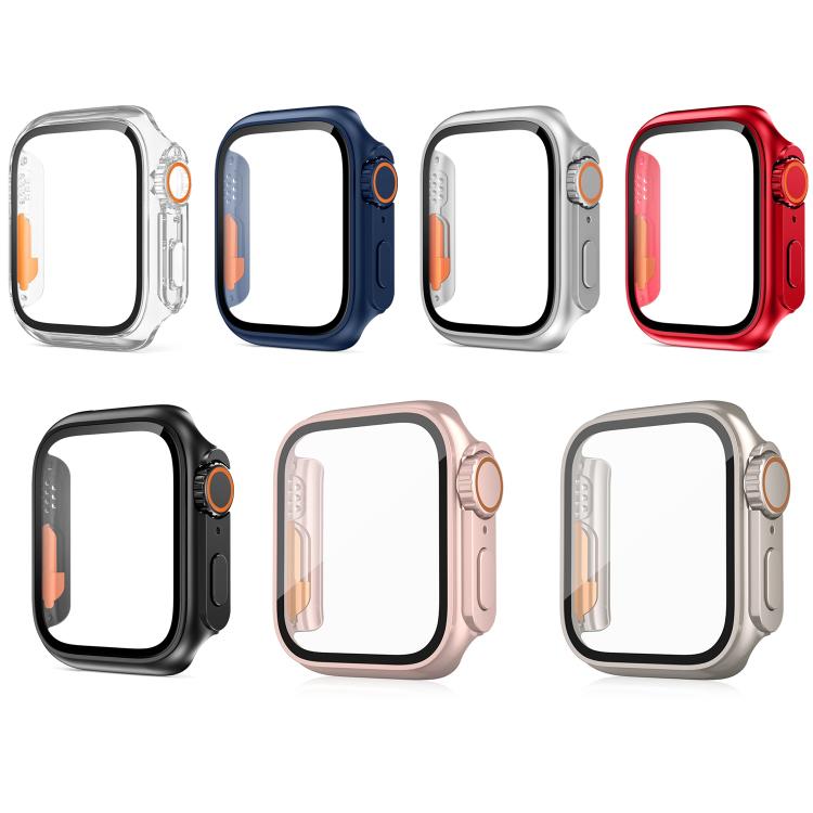 Cambia con Custodia per Orologio PC Integrata in Vetro Temperato Ultra 49mm per Apple Watch Serie 6/5/4/SE 44mm, Copertura Anti-Caduta Completamente Avvolgente, Solo Custodia