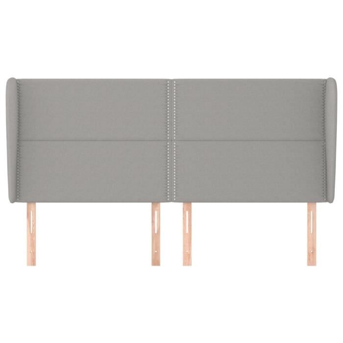 VidaXL Headboard with Ears Light Grey 183x23x118-128 Cm Fabric3117830