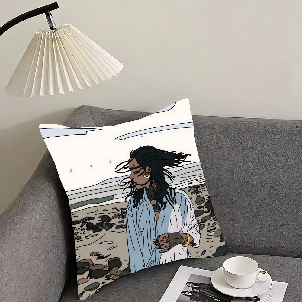 Singer K-Kehlani Cushion Cover Reversible Plush Pillow Cover – For car, sofa, bedroom, perfect as a gift.