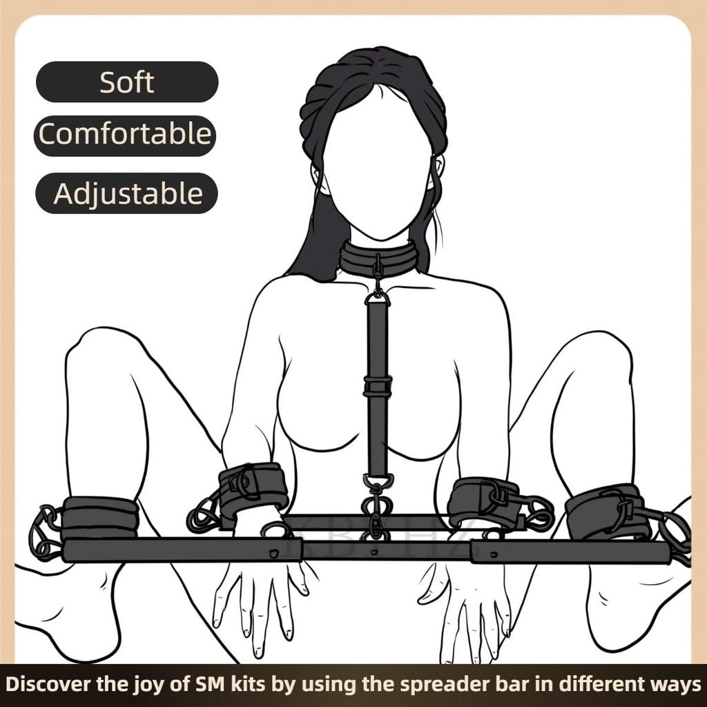 Rozpěrná tyč Bondage Sex Hračky Ženy Sex Bondage s pouty na zápěstí, kotníky a krk Restraint Kity pro páry SM Restraint Hry