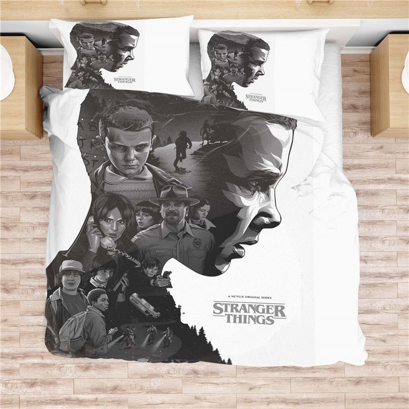 Stranger Things Season 3 Sada povlečení na přikrývku Sada povlaků na polštář UK Single 2PCS