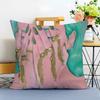 Works by Polish Artist Monika Marchewka Cushion Cover Washable Linen Comfort Soft  for Sofa Bed Cozy Home Room Decor