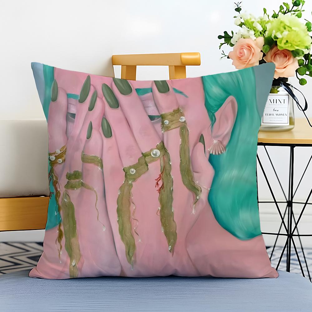 Works by Polish Artist Monika Marchewka Cushion Cover Washable Linen Comfort Soft  for Sofa Bed Cozy Home Room Decor