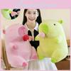 Adorable Peach Capybara Plush Toy Soft Pillow Doll In Green And Pink Colors