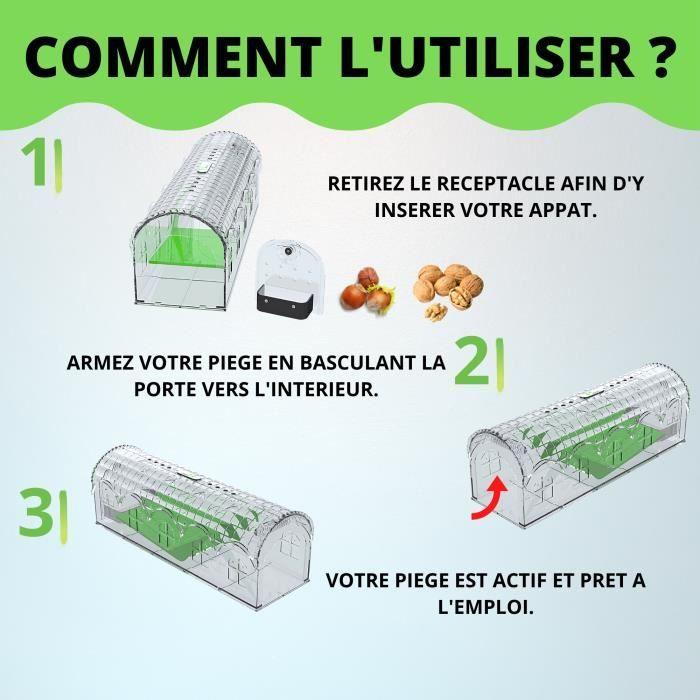 Piège a souris rat vivant transparent sans cruauté. puissant, efficace réutilisable.cage anti rongeur pour attraper mulot nuisible