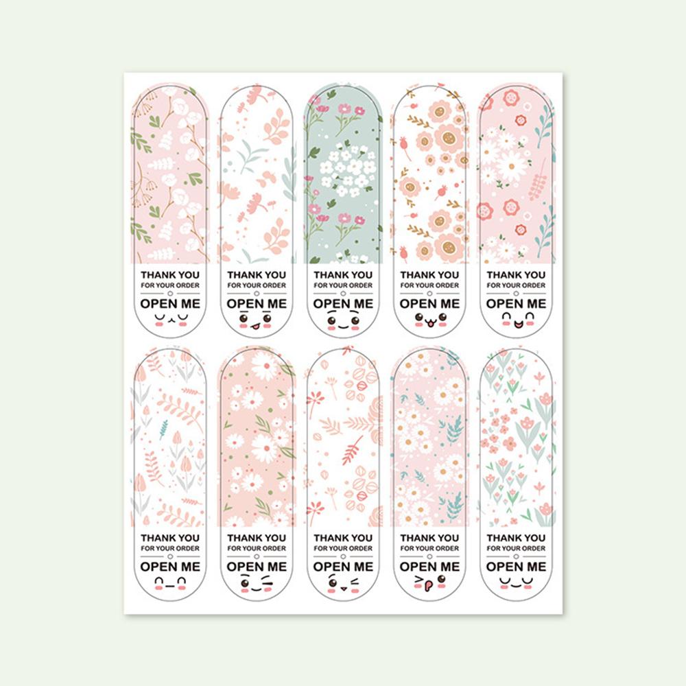 50-100pcs New Thank You For Your Order Stickers Smile Decorative Sealing Stickers For Business Delivery Packaging Mailing Bag