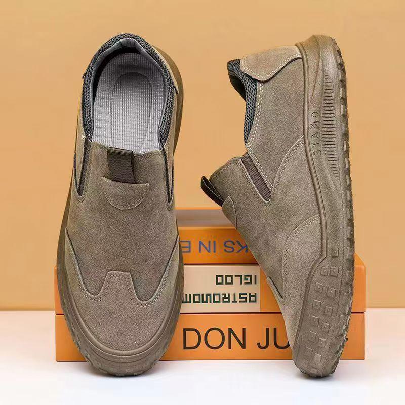 2024 Men's Low-Top Waterproof Leather Work Boots: Non-Slip, Wear-Resistant, Breathable Outdoor Safety Shoes