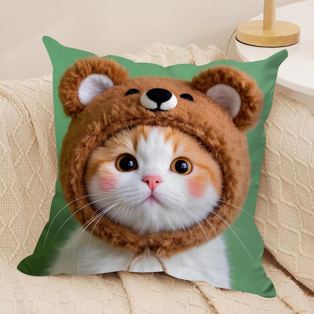 cute cat kawaii Cushion Cover Soft Plush Fabric DoubleSided Printed Cushion Covers for All Seasons Home Decor